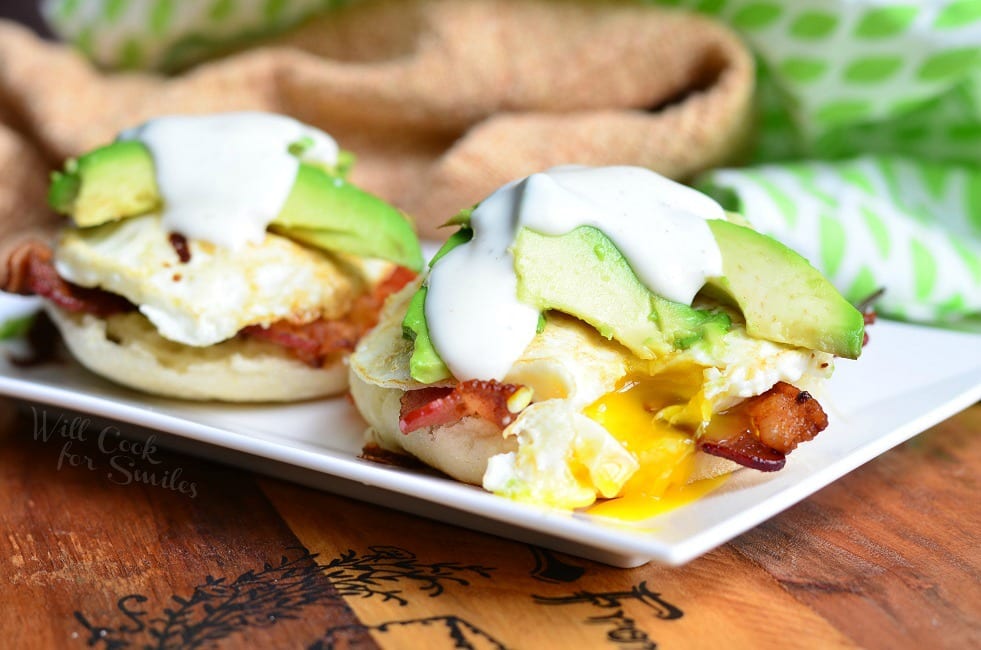 Avocado Bacon Ranch Breakfast Sandwich 3 from willcookforsmiles.com