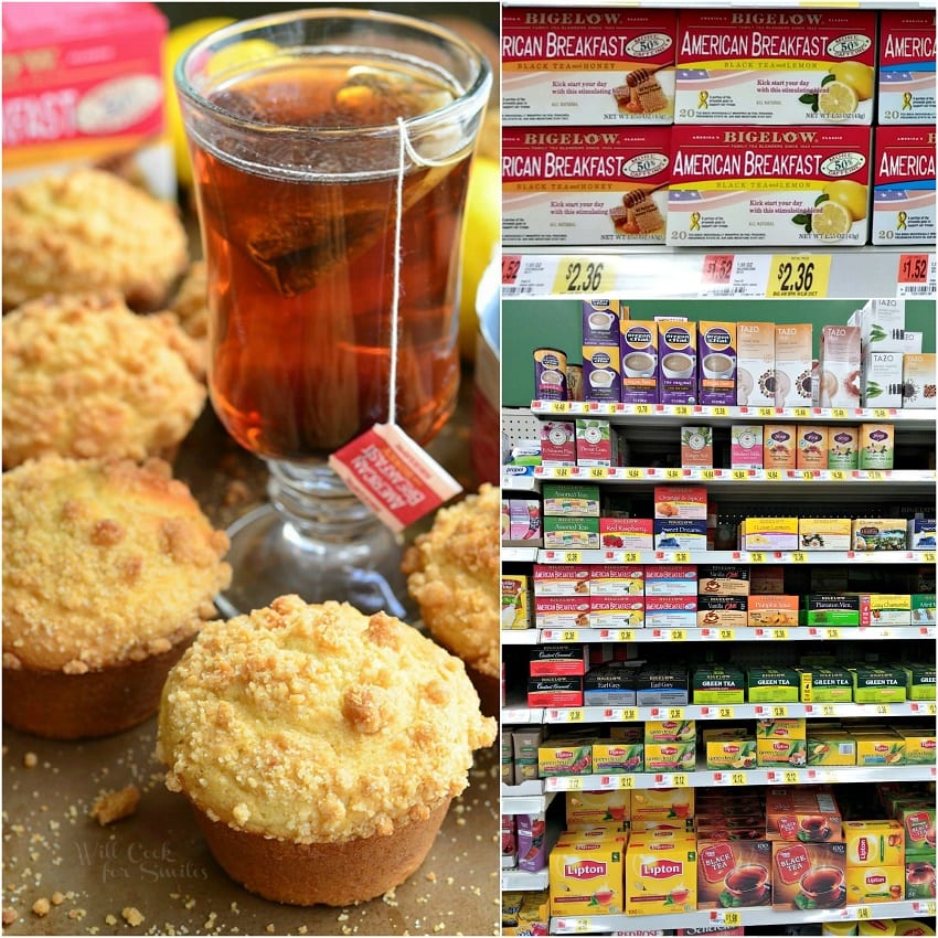Lemon Streusel Muffins with Bigelow American Breakfast Tea