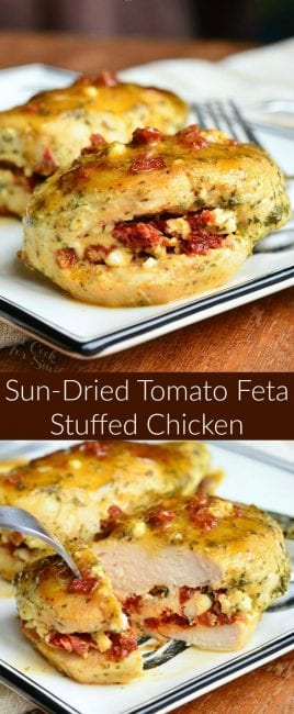 Sun Dried Tomato Feta Stuffed Chicken - Will Cook For Smiles