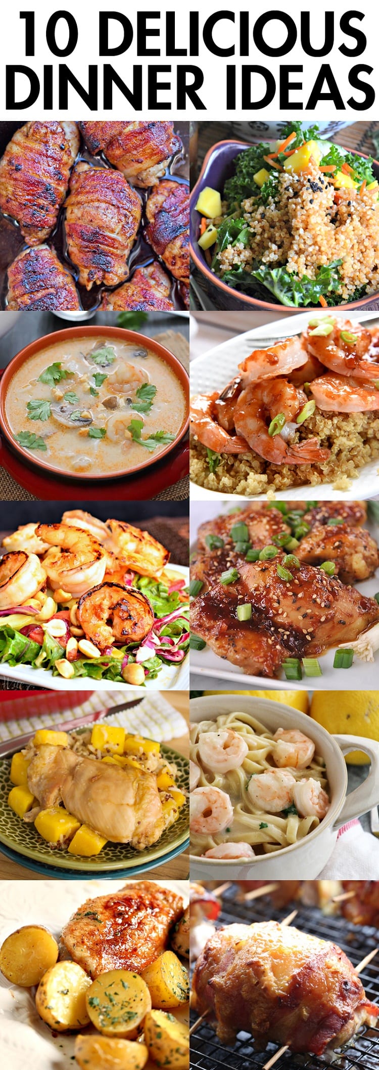 Dinner ideas in a collage 