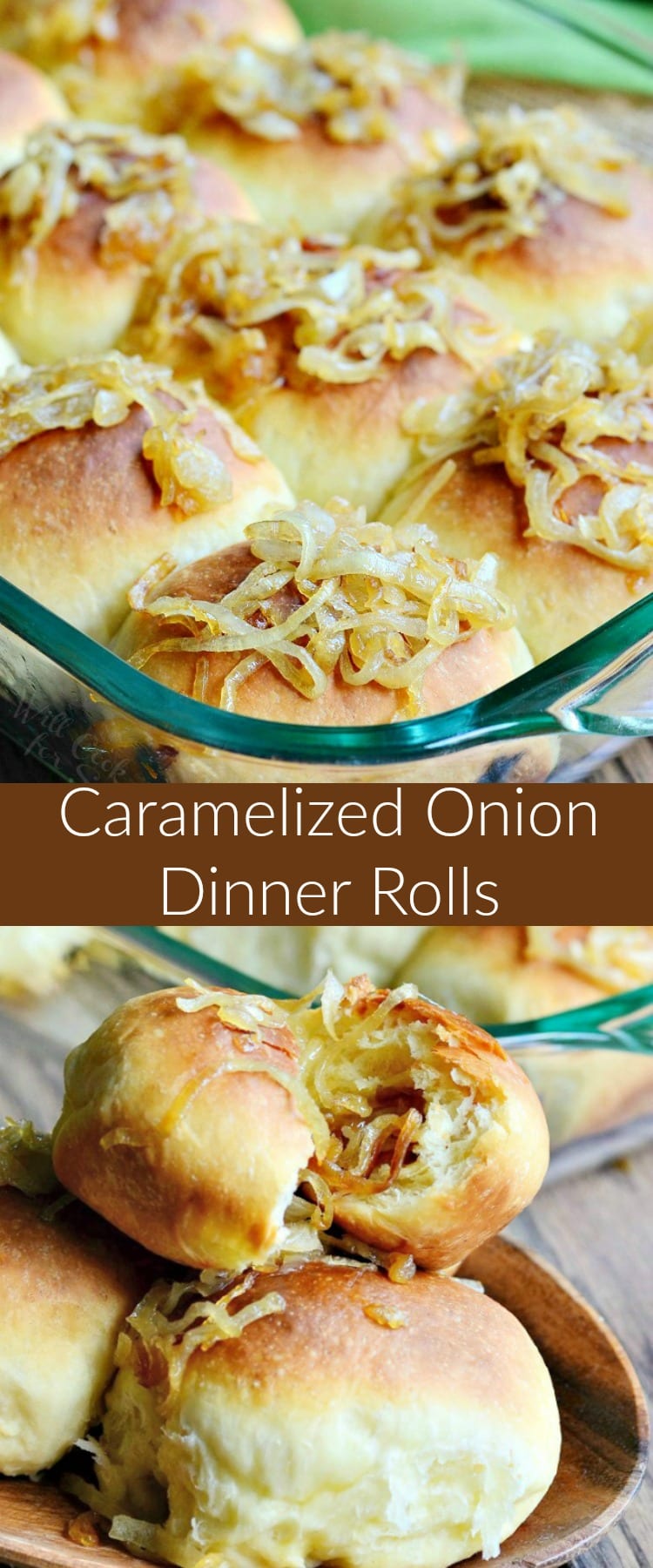 Caramelized Onion Dinner Rolls collage 