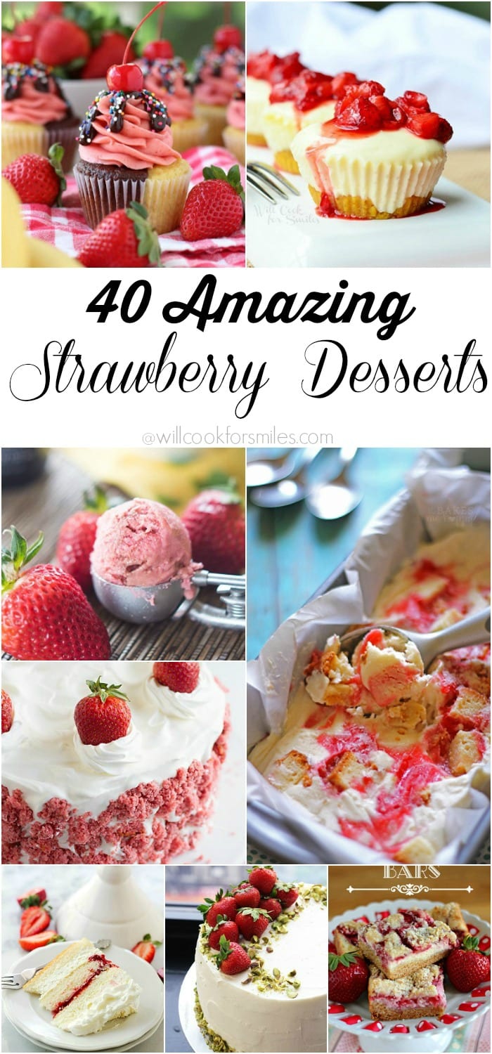 40 Amazing Strawberry Desserts collage 