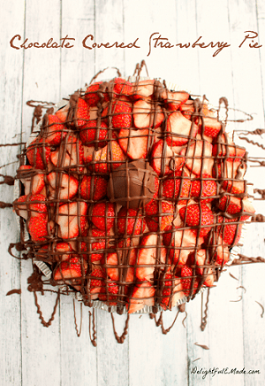 chocolate covered strawberry pie top view photo