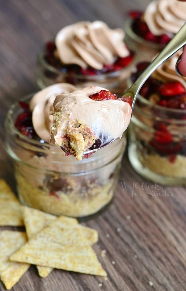 Spooning Cheesecake Pie from In A Jar