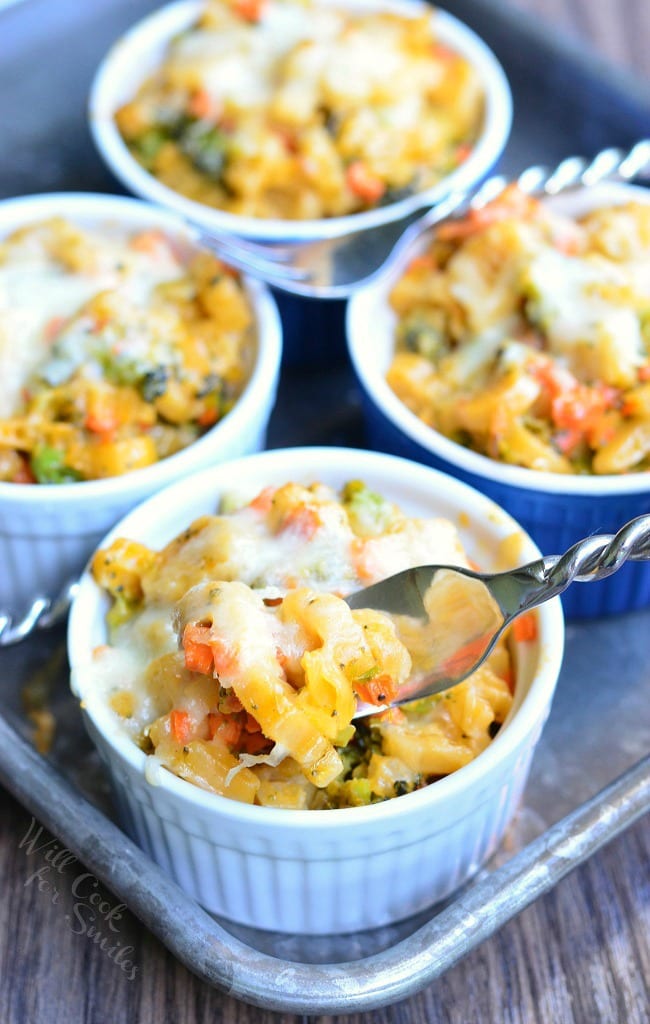 Individual Veggie Loaded Mac and Cheese Cups Will Cook For Smiles