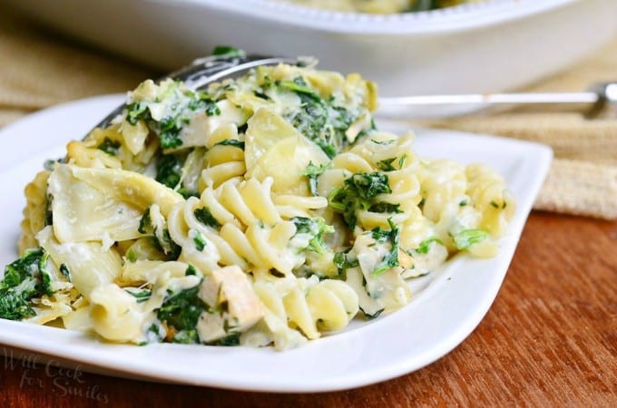 Chicken Spinach and Artichoke Pasta Casserole - Will Cook For Smiles
