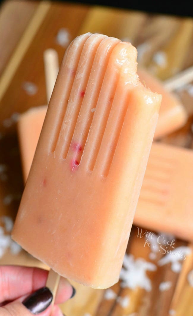 Recipes - Coconut and Peach Creamy Popsicles by willcookforsmiles.com 