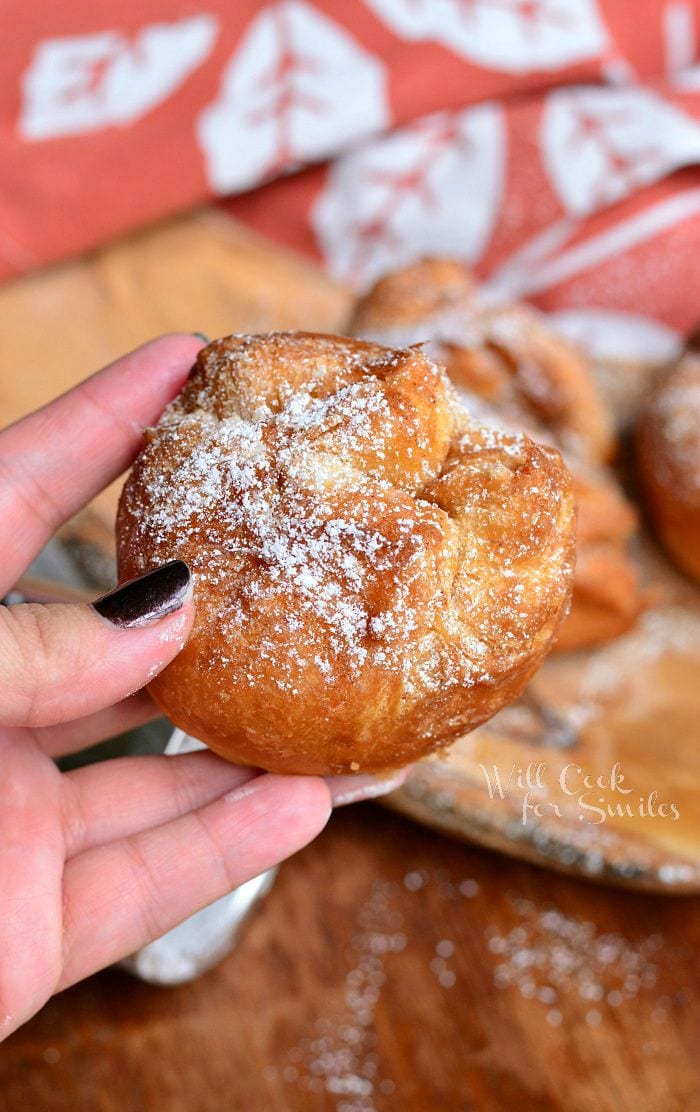 Holding an Apple Pie Doughnut