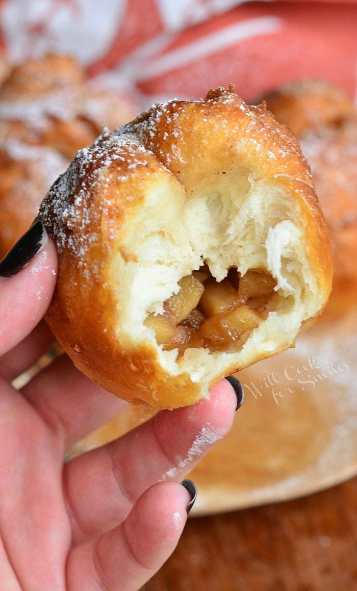 holding an Apple Pie Doughnut