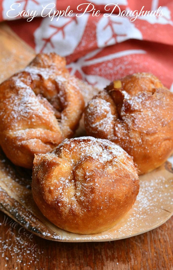 Apple Pie Doughnuts on a cutting board 