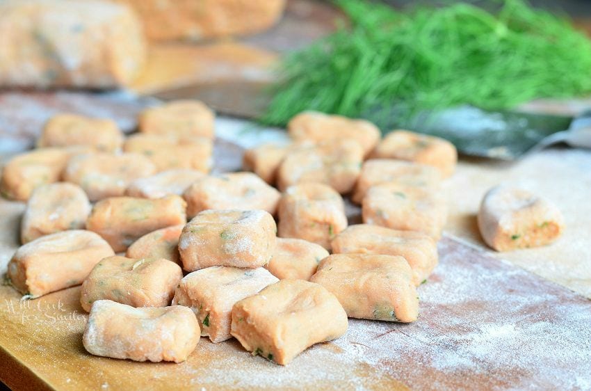 tomato Herb Gnocchi on a table 