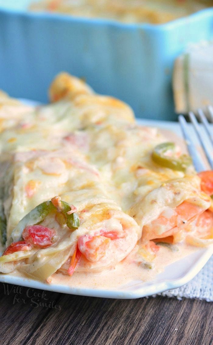 Spicy Creamy Shrimp Enchiladas | Succulent Mexican Shrimp Recipes | Homemade Recipes