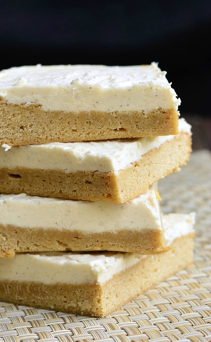 Frosted Maple Cookie Bars | from willcookforsmiles.com #dessert #cookies #fallrecipes