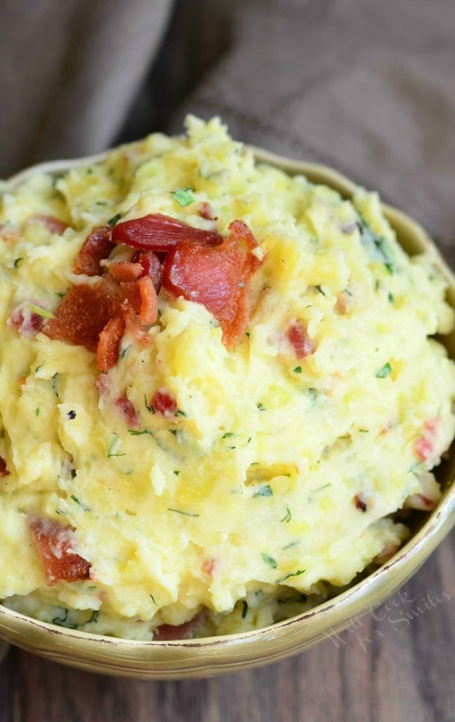 Bacon and Herbs Creamy Mashed Potatoes Will Cook For Smiles