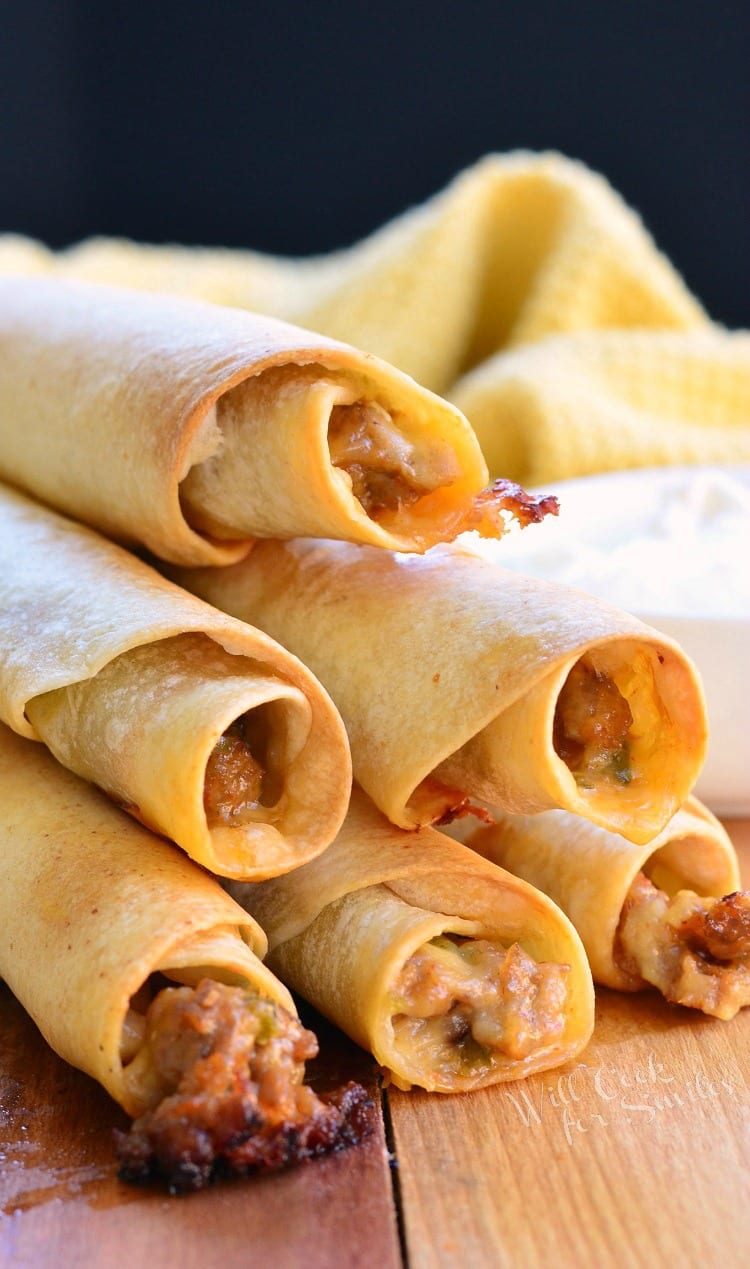 Baked Jalapeño Sausage and Cheese Taquitos Will Cook For Smiles