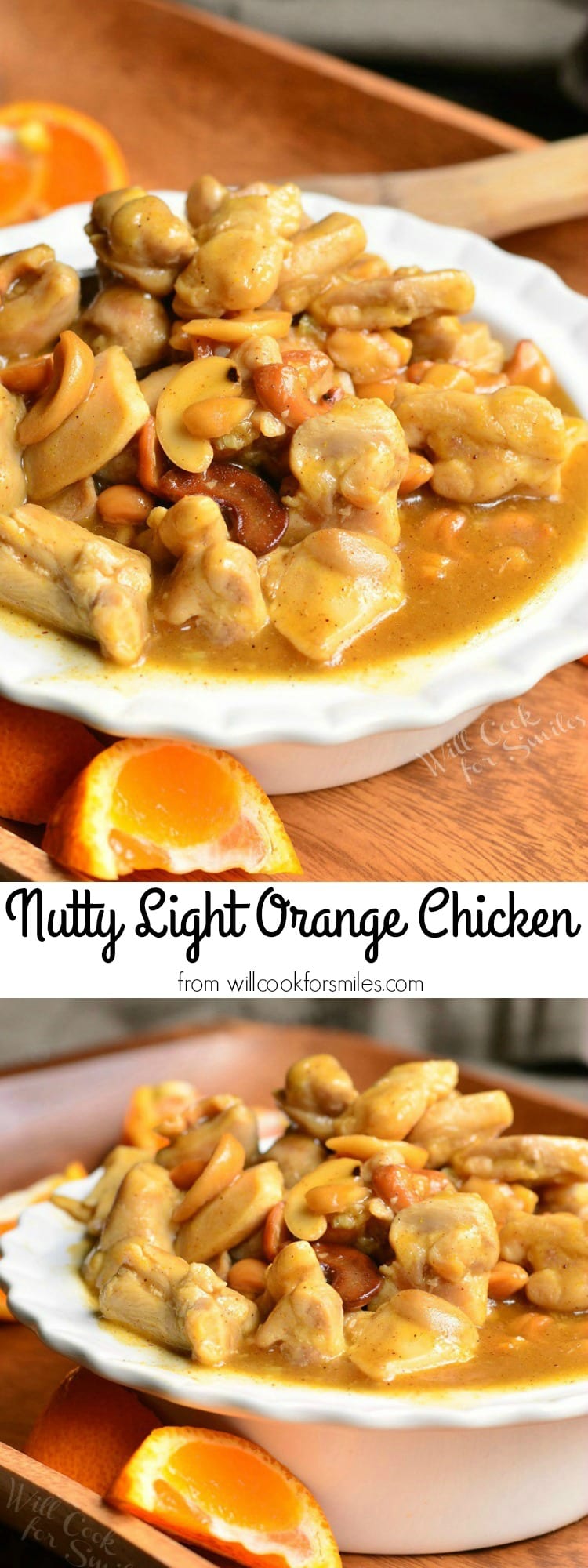 Nutty Light Orange Chicken in bowl 