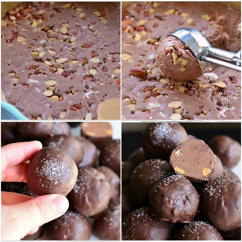 Salted Almond Fudge Truffle collage 