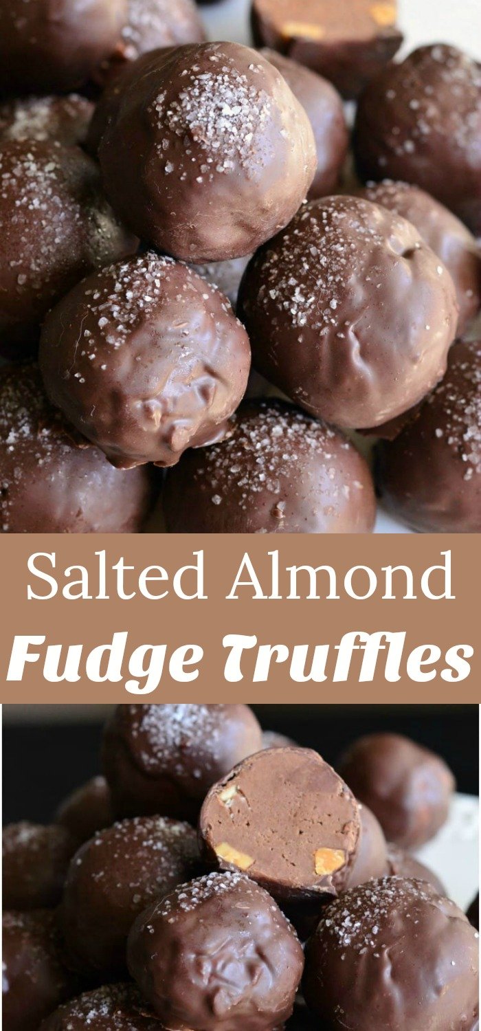 Salted Almond Fudge Truffle collage 