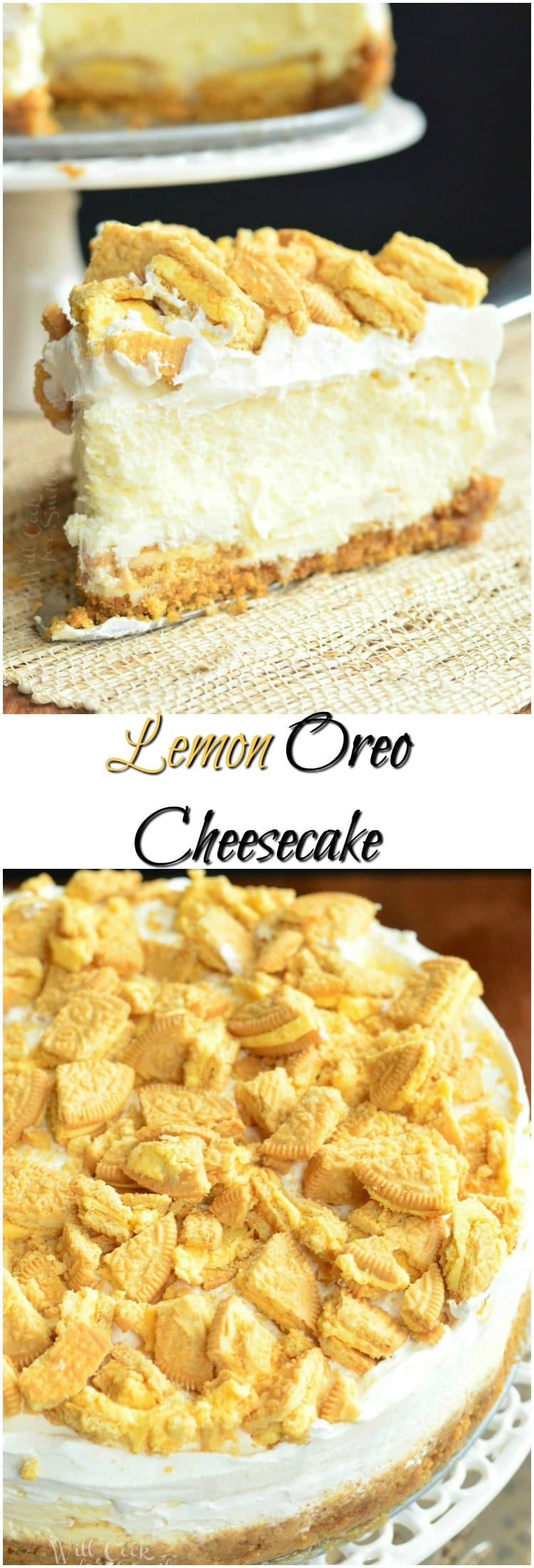 Lemon Oreo Cheesecake collage 