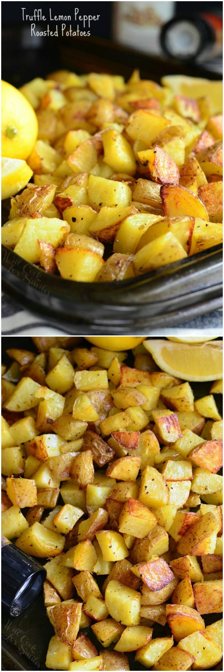 Truffle Lemon Pepper Roasted Potatoes collage 