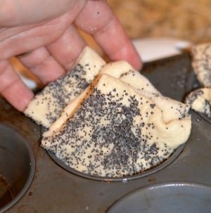 picture of prep for easy poppy seed pull apart muffins