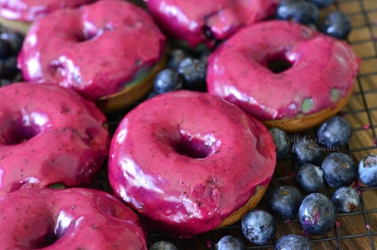 Blueberry Doughnuts with Blueberry Cream Whiskey Glaze Will Cook For Smiles