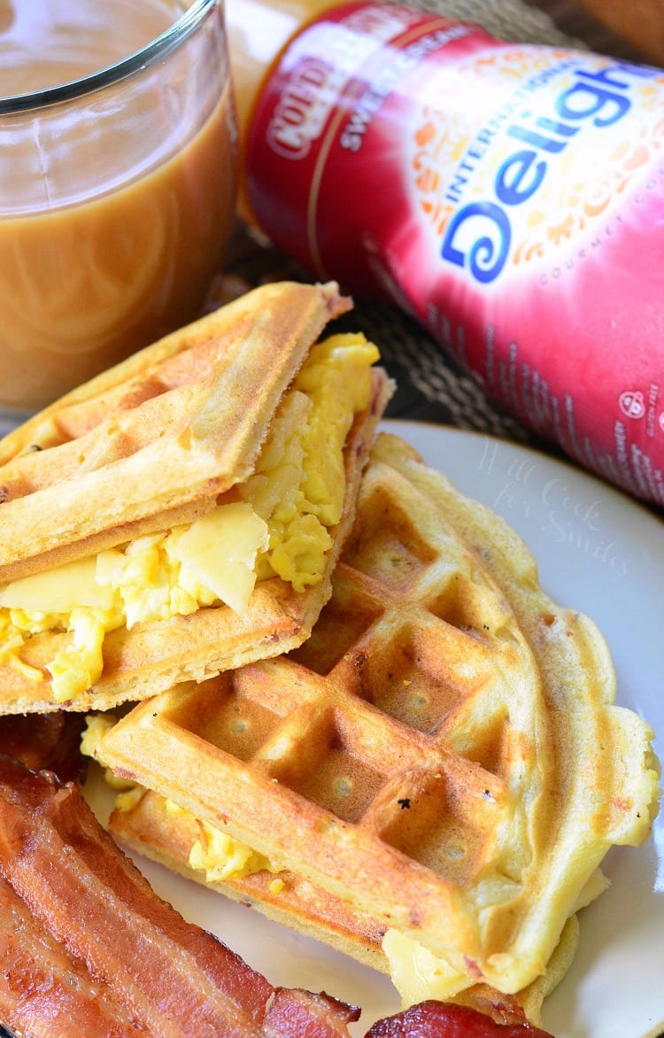 Waffle Breakfast Sandwich with Savory Bacon Waffles Will Cook For Smiles