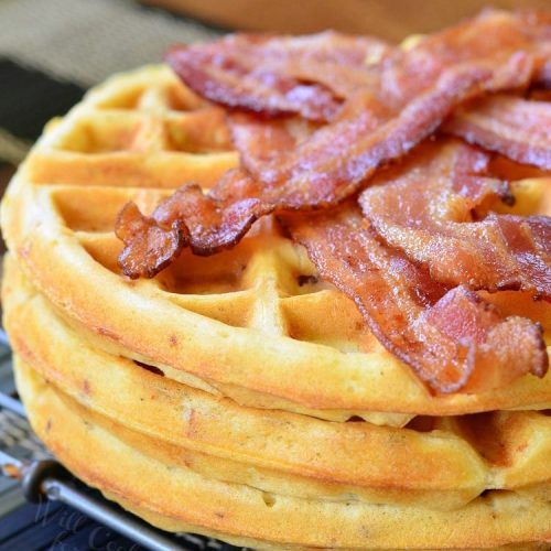 Savory Waffles with Bacon and Onion Will Cook For Smiles