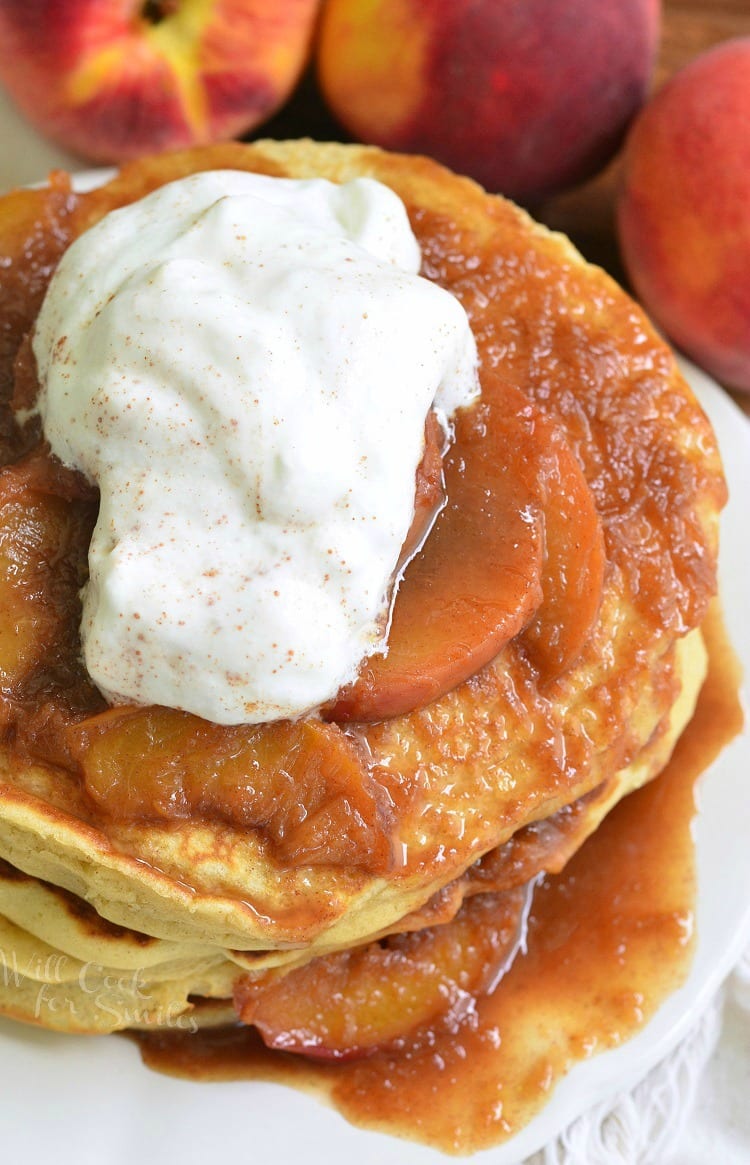 Peaches and Cream Fluffy Buttermilk Pancakes Will Cook For Smiles Peaches and Cream Fluffy Buttermilk Pancakes Will Cook For Smiles