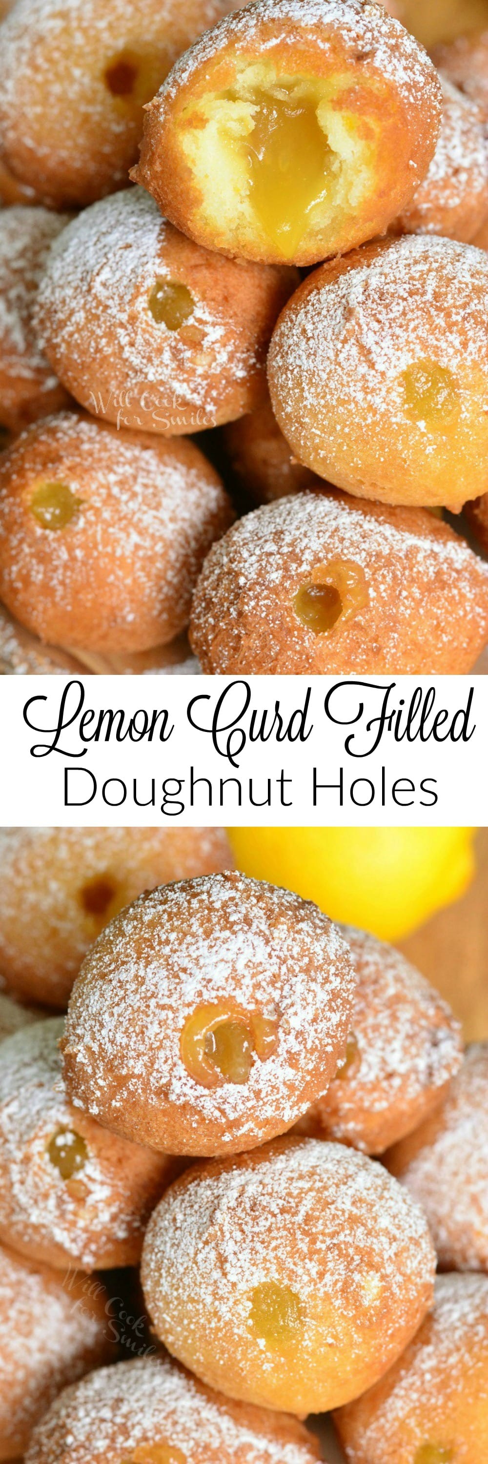 Lemon Curd Filled Doughnut Holes collage 