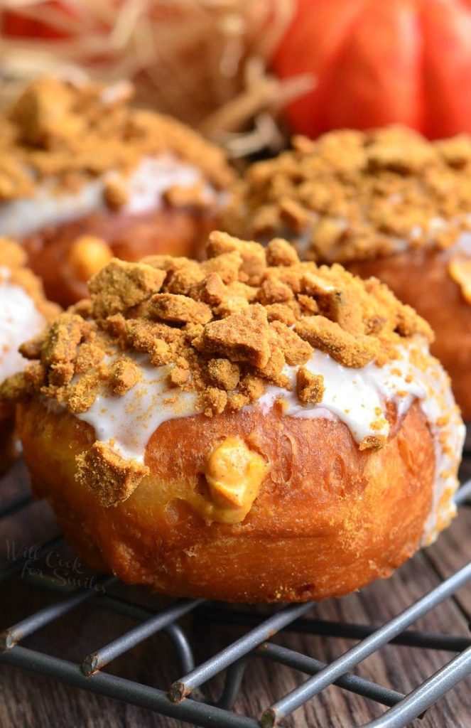 Cheesecake Pumpkin Doughnuts with Gingersnap Crumb Will Cook For Smiles