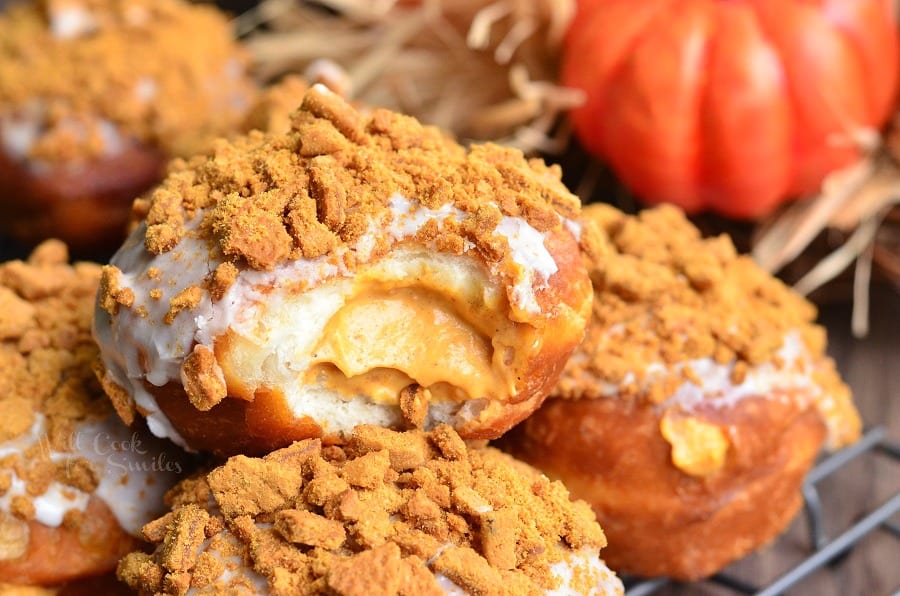 Pumpkin Cheesecake Doughnuts with Gingersnap Crumb 6