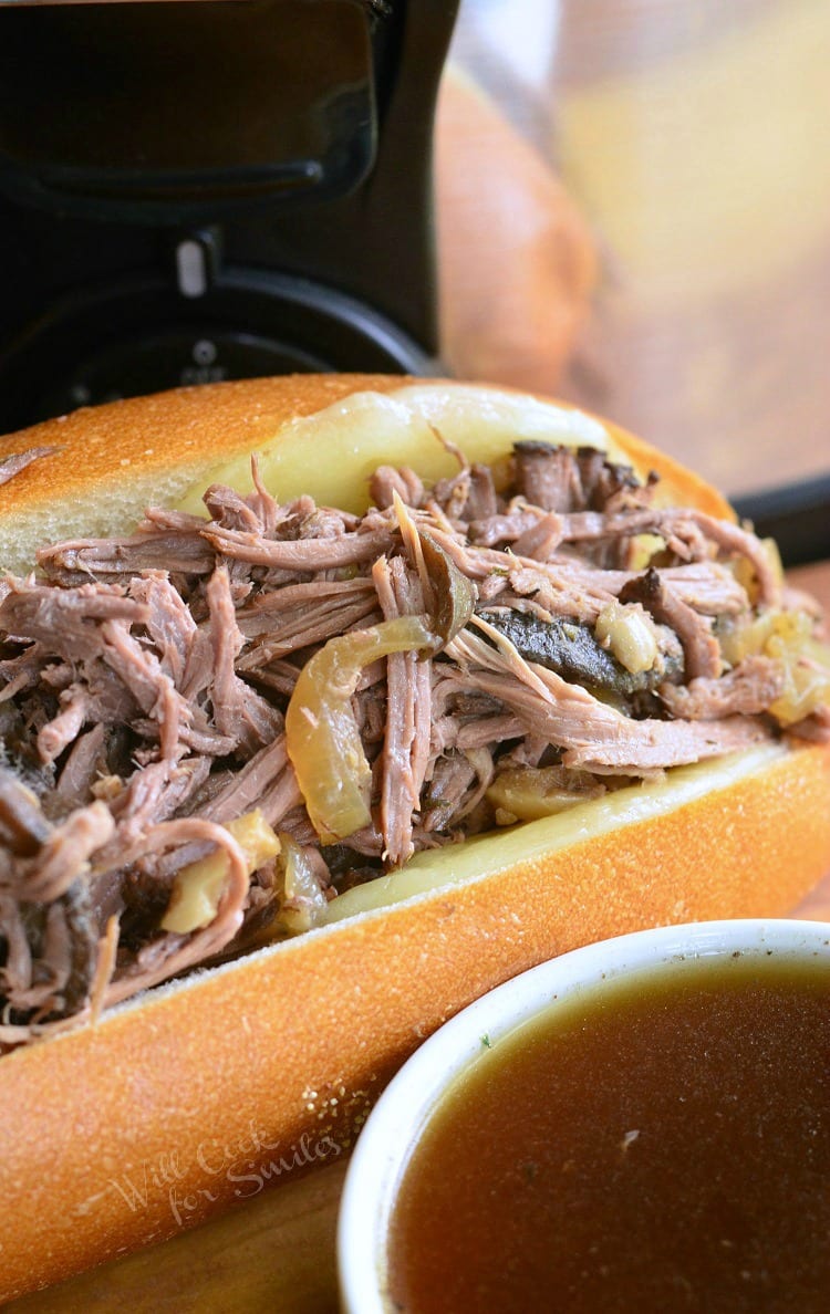 This delicious Slow Cooker Beef Sub Sandwich is made with tender, and flavorful beef made in the Crock Pot. This beef is slow cooked with Italian herbs, mushrooms, and onions. It's perfect as a nice sub sandwich and as a main dish.