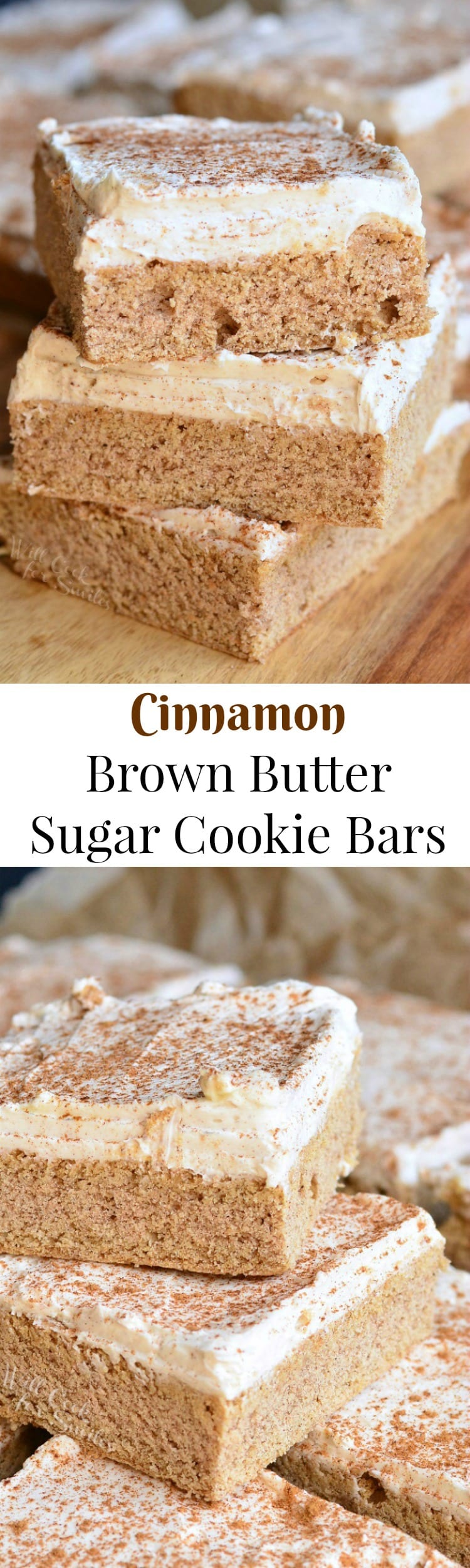 Cinnamon Brown Butter Sugar Cookie Bars collage 