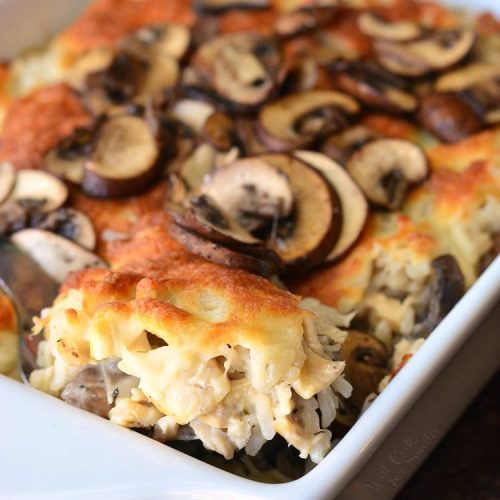 Creamy Chicken Mushroom Rice Casserole - Will Cook For Smiles
