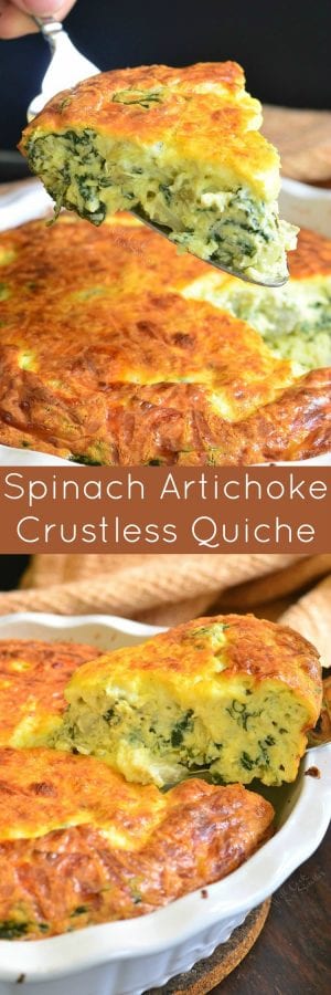 Spinach Artichoke Crustless Quiche - Healthier Quiche And Just As Tasty