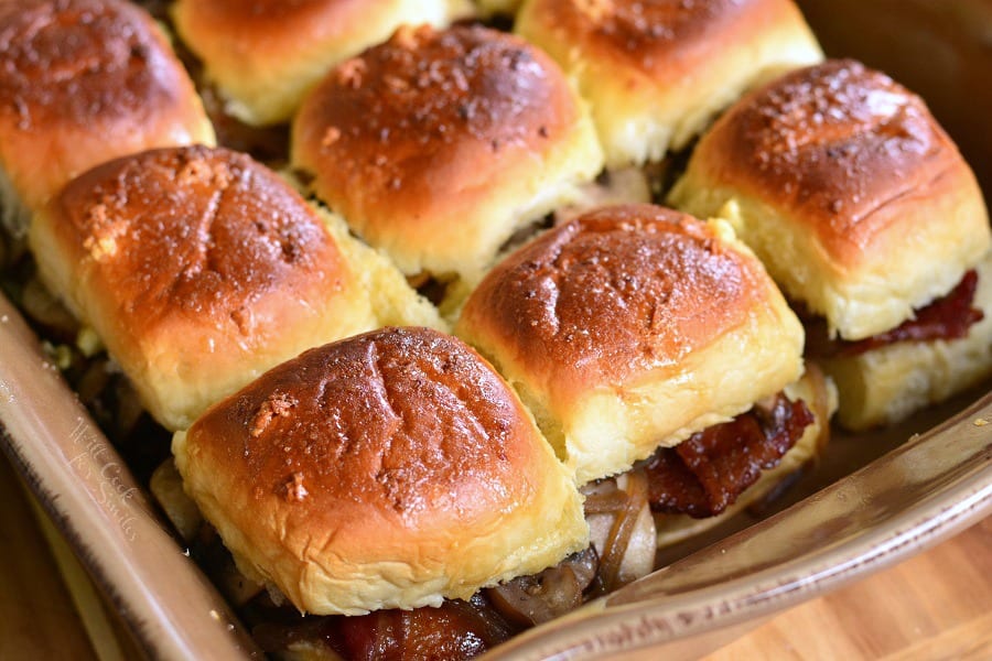 Bacon Mushroom and Onion Sliders - Will Cook For Smiles