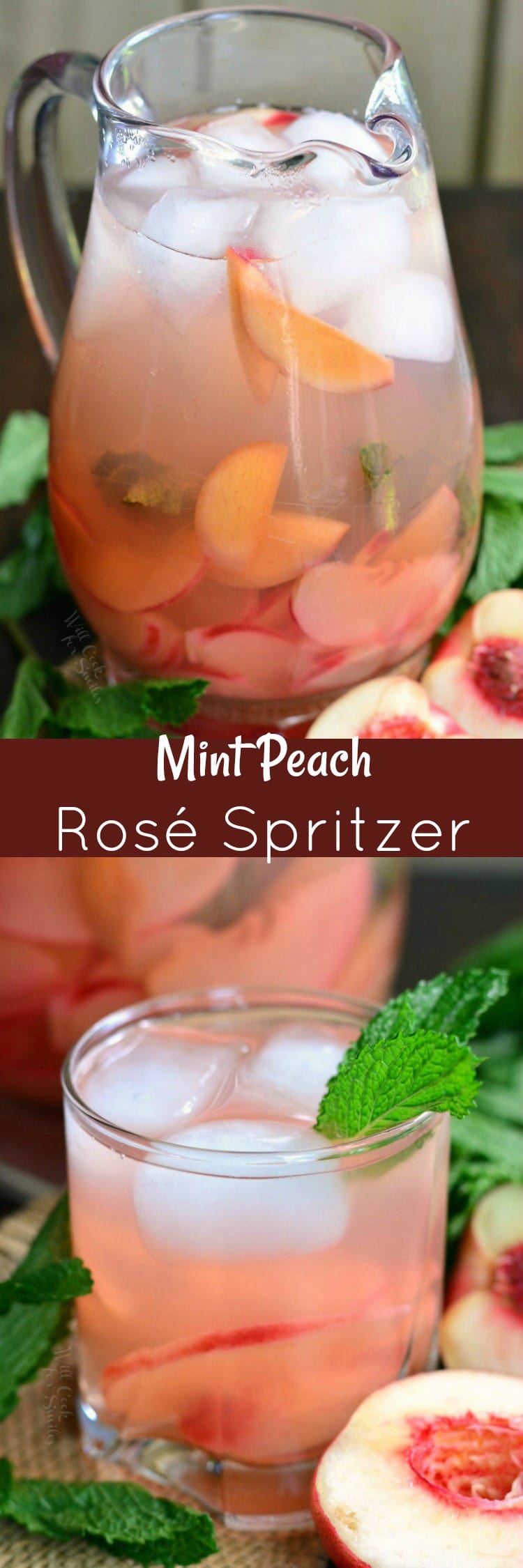 mint peach rose spritzer