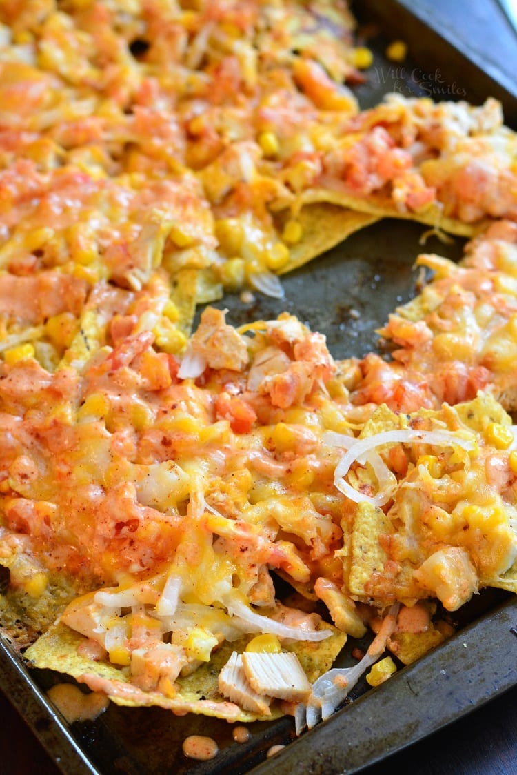Chicken Enchilada Sheet Pan Nachos Will Cook For Smiles