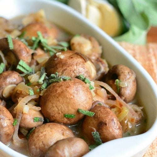 Mushrooms with Garlic and Sage in White Wine Sauce - Will Cook For Smiles