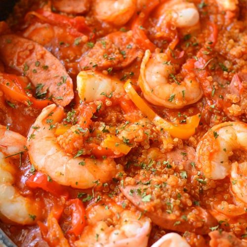 Smoked Sausage and Shrimp Jambalaya with Quinoa - Will Cook For Smiles