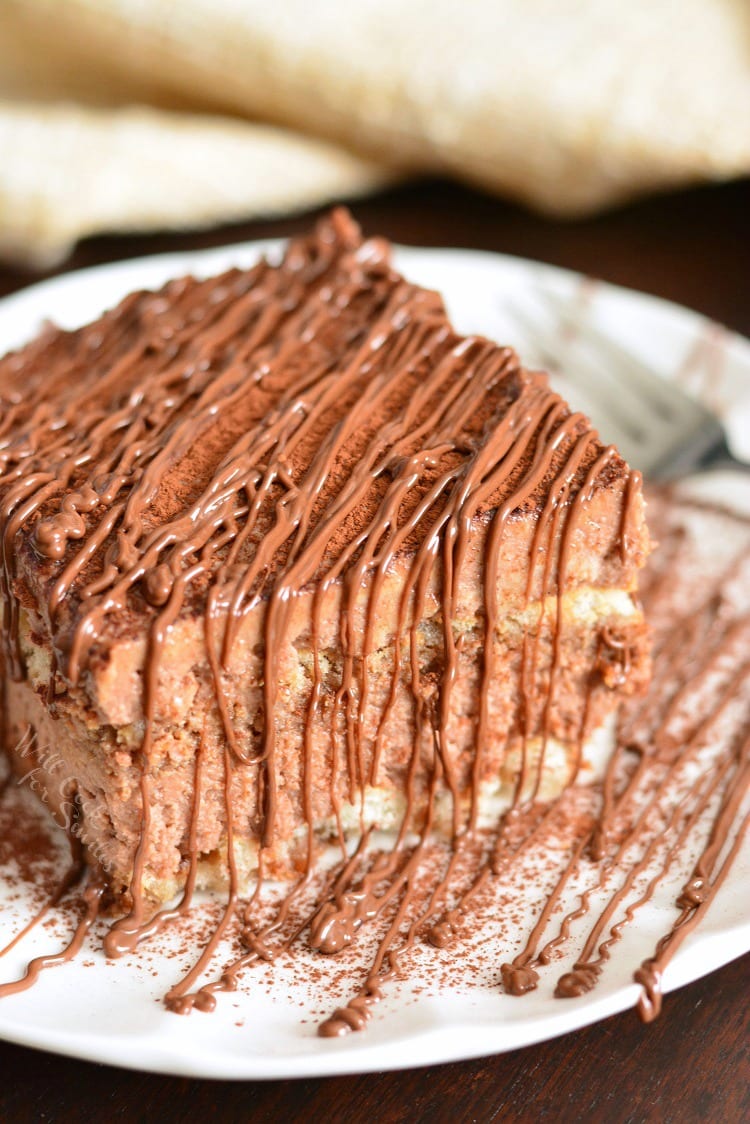 Easy Nutella Tiramisu on a plate