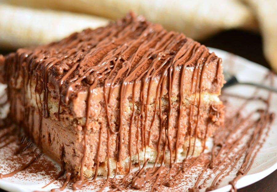 Easy Nutella Tiramisu on a plate 