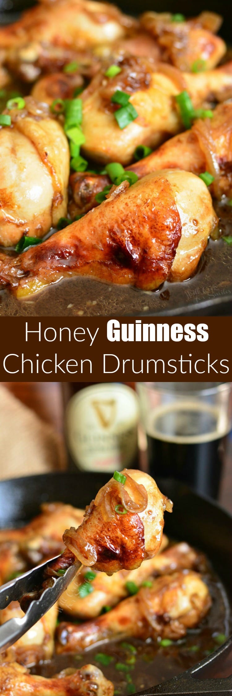 Honey Guinness Chicken Drumsticks collage 