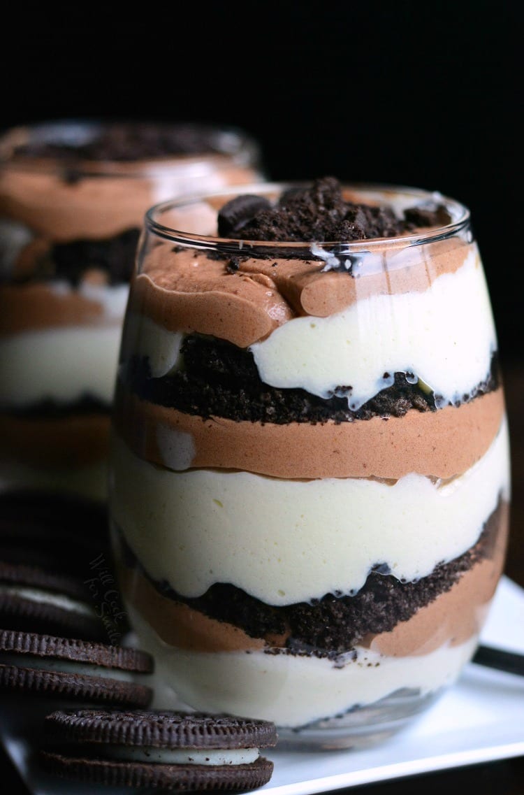 Oreo Double Chocolate Mousse Parfaits - Will Cook For Smiles