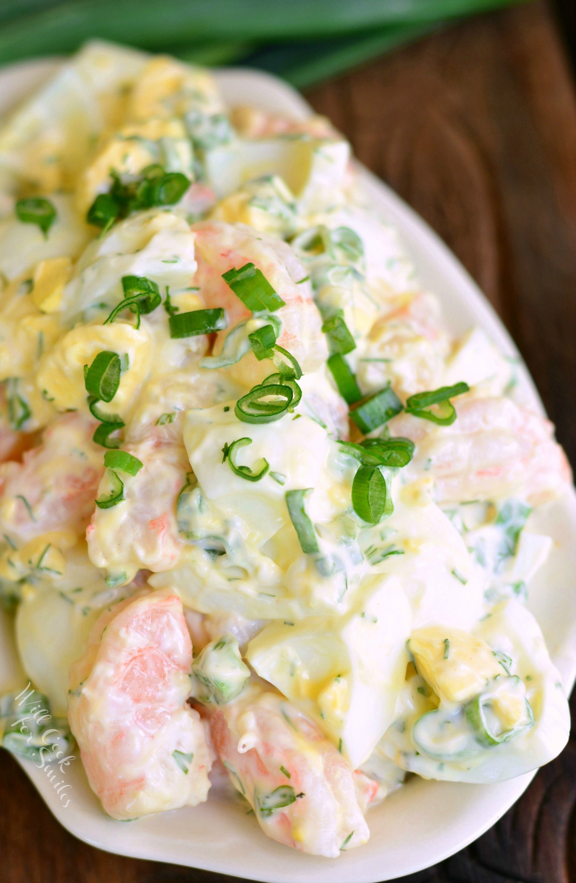 Shrimp Egg Salad in a bowl 