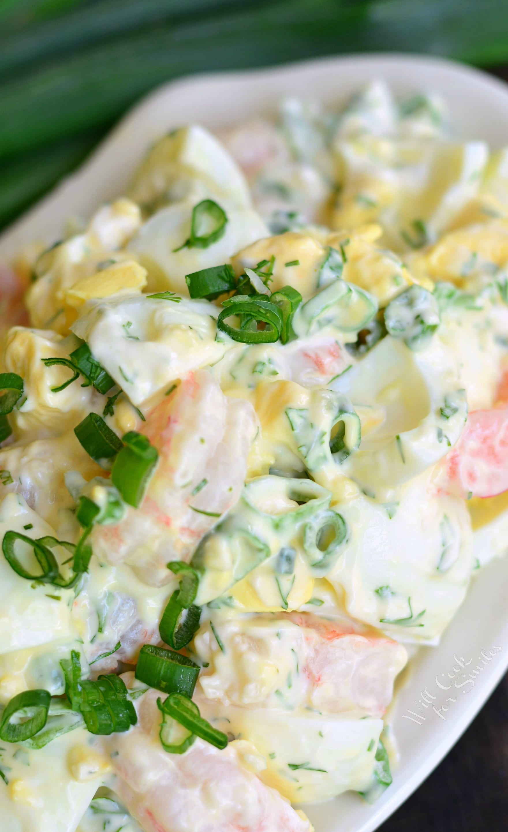 Shrimp Egg Salad in a bowl 