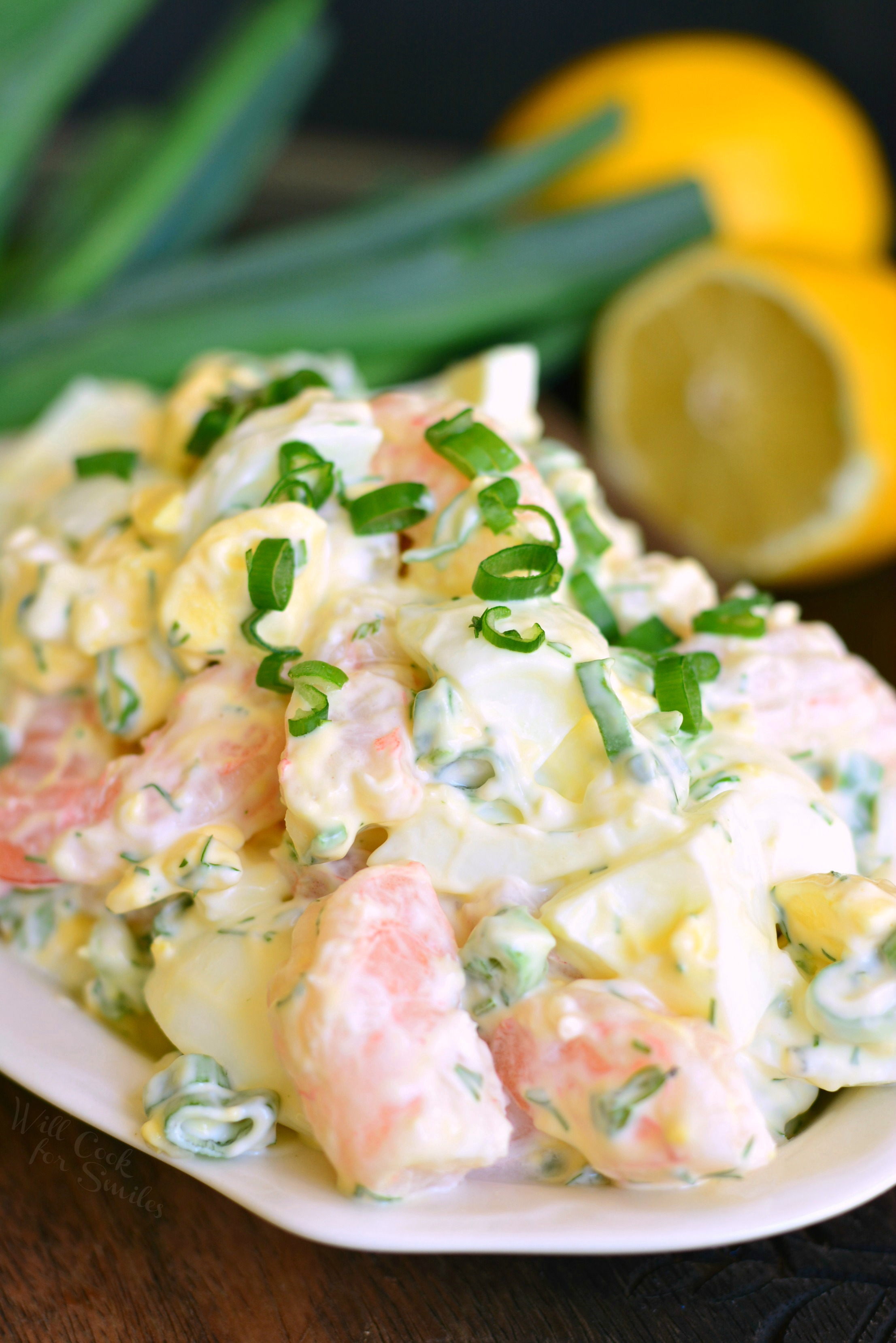 Shrimp Egg Salad in a bowl 