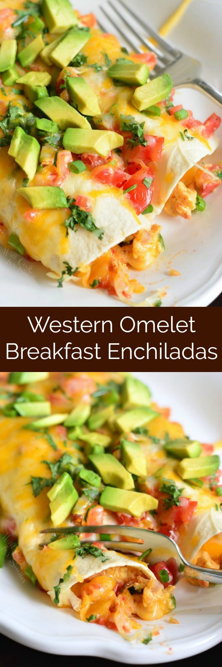 Western Omelet Breakfast Enchiladas collage 