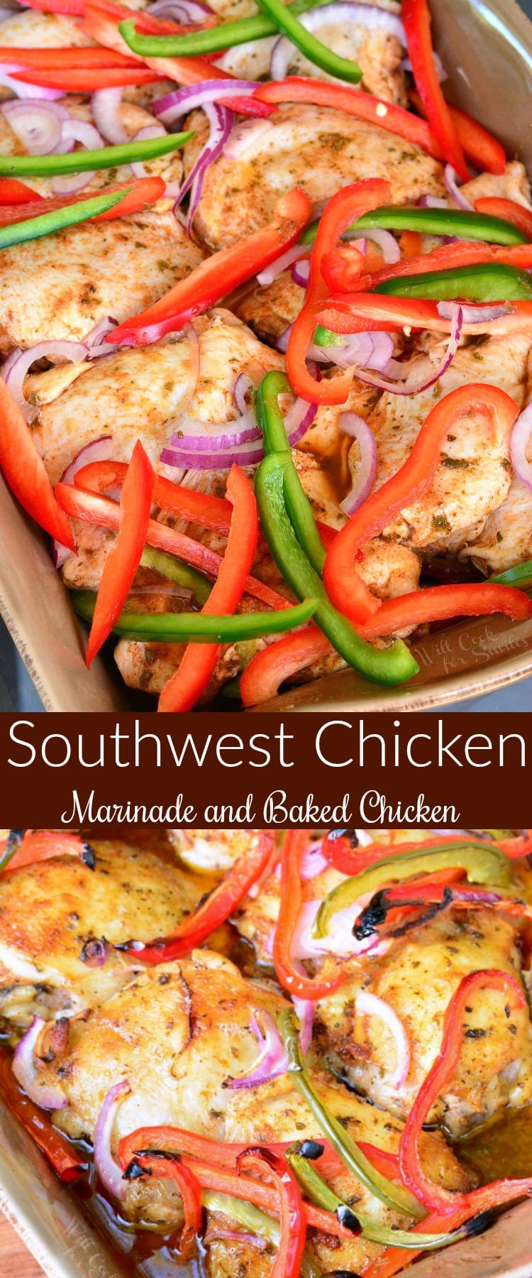 Southwest Chicken Marinade and Baked Chicken collage 